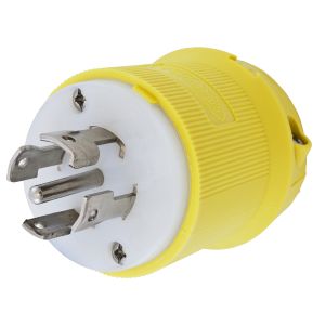 HUBBELL WIRING DEVICE-KELLEMS HBL28CM11 Plug, 30A, 3 Phase, 120/208VAC, 4 Pole, 5 Wire Grounding, Yellow, Nylon | CE6RXV
