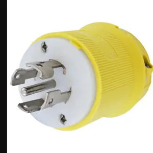 HUBBELL WIRING DEVICE-KELLEMS HBL28CM11 Plug, 30A, 3 Phase, 120/208VAC, 4 Pole, 5 Wire Grounding, Yellow, Nylon | CE6RXV