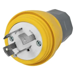 HUBBELL WIRING DEVICE-KELLEMS HBL28W09 Plug, 30A, 3 Phase, Wye, 120/208VAC, 4 Pole, 4 Wire, Yellow | AH8XPL 39AW83