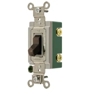 HUBBELL WIRING DEVICE-KELLEMS HBL3031 Toggle Switch, Single Pole, 30A, 120/277VAC, Brown | AE7LEP 5Z806