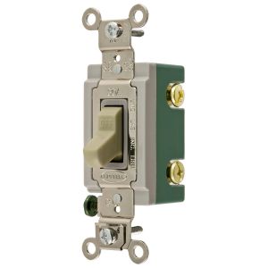 HUBBELL WIRING DEVICE-KELLEMS HBL3032I Toggle Switch, Double Pole, 30A, 120/277VAC, Ivory | AE7LEU 5Z810