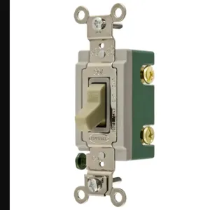 HUBBELL WIRING DEVICE-KELLEMS HBL3032I Toggle Switch, Double Pole, 30A, 120/277VAC, Ivory | AE7LEU 5Z810