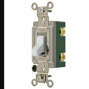 HUBBELL WIRING DEVICE-KELLEMS HBL3032W Wall Switch, 2 Pole, 30A, White, 120 to 277V AC, Back and Side | CE6RFP 52HF31