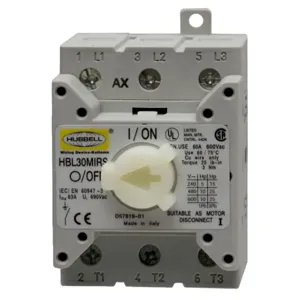 HUBBELL WIRING DEVICE-KELLEMS HBL30MISRS Replacement Switch, 30 A | BD4GRN