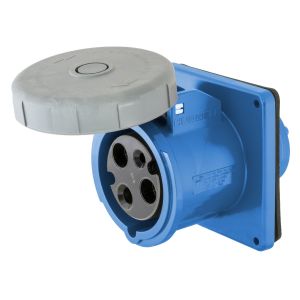HUBBELL WIRING DEVICE-KELLEMS HBL360R6W Iec Pin And Sleeve Receptacle, Female, 60 A, 250 VAC, 2 Pole, Blue | AC8PYY 3D122
