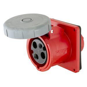 HUBBELL WIRING DEVICE-KELLEMS HBL360R7W Iec Pin And Sleeve Receptacle, Female, 60 A, 480 VAC, 2 Pole, Red | AB3TPH 1VCL8