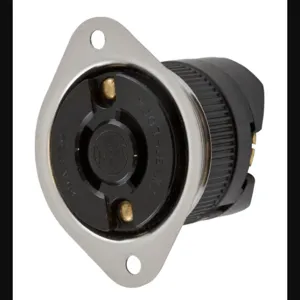 HUBBELL WIRING DEVICE-KELLEMS HBL3226 Flanged Receptacle, 20A, 250V, 2-Pole, 2-Wire Non Grounding | AC8QLK 3D693