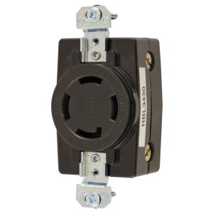 HUBBELL WIRING DEVICE-KELLEMS HBL3430G Flush Receptacle, 30A, 3-Phase, Delta, 250VAC, 3-Pole, 4-Wire Grounding | AE7ZFL 6C550