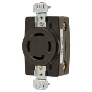 HUBBELL WIRING DEVICE-KELLEMS HBL3430 Flush Receptacle, 30A, 3-Phase, Wye 120/208VAC, 4-Pole, 4-Wire Non-Grounding | AC8PYP 3D114