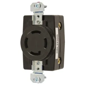 HUBBELL WIRING DEVICE-KELLEMS HBL3430G Flush Receptacle, 30A, 3-Phase, Delta, 250VAC, 3-Pole, 4-Wire Grounding | AE7ZFL 6C550