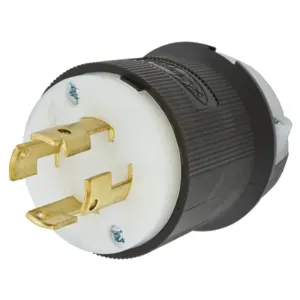 HUBBELL WIRING DEVICE-KELLEMS HBL3431GCB Male Plug, 30A, 3-Phase, 250VAC, 3-Pole, 4-Wire Grounding | AE7ZFM 6C551