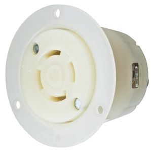 HUBBELL WIRING DEVICE-KELLEMS HBL3435CM2 Flanged Receptacle, 30A, 250VAC, 3 Pole, 4 Wire Grounding | CE6RXW