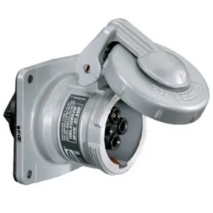 HUBBELL WIRING DEVICE-KELLEMS HBL360RS2W Pin And Sleeve Receptacle, Female, 60 A, 600 VAC, 2 Pole | AE4AQT 5HJ13