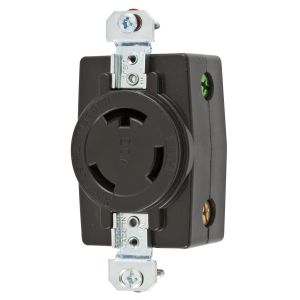 HUBBELL WIRING DEVICE-KELLEMS HBL3720 Single Flush Receptacle, 20A, 347VAC, 2-Pole, 3-Wire Grounding | BD4UDU