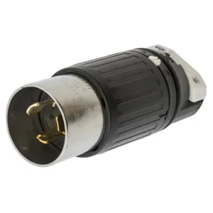 HUBBELL WIRING DEVICE-KELLEMS HBL3763C Male Plug, 50A, 250VDC/600VAC, 2-Pole, 3-Wire Grounding | AC8PZA 3D124