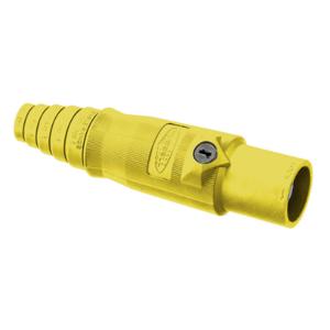HUBBELL WIRING DEVICE-KELLEMS HBL400MY Male Plug, Single Conductor, 400 A, Yellow | CE6UAP