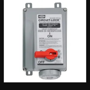 HUBBELL WIRING DEVICE-KELLEMS HBL4100MI5WR Mechanically Interlocked Receptacle, 3 Pole, 600 VAC, 100 A | CE6TLC