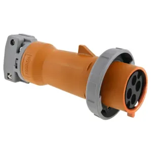 HUBBELL WIRING DEVICE-KELLEMS HBL460P12WR Iec Pin And Sleeve Plug, Male, 60 A, 125 - 250 V, Orange | BC9XUX