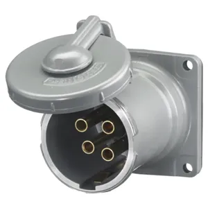 HUBBELL WIRING DEVICE-KELLEMS HBL4100RS2WR Pin And Sleeve Receptacle, Female, 100 A, 600 VAC, 3 Pole | BC7WVP