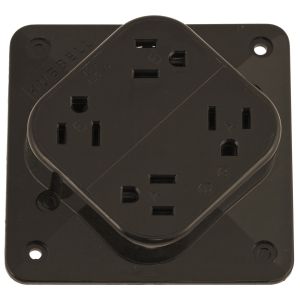 HUBBELL WIRING DEVICE-KELLEMS HBL415 Straight Blade Receptacle, 2-P 3-W Grounding, 15A 125V, 5- 15R, Brown, 1 Pk | AE7ZFW 6C559