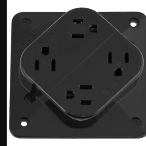 HUBBELL WIRING DEVICE-KELLEMS HBL415BK Straight Blade Receptacle, 2-P 3-W Grounding, 15A 125V, 5- 15R, Black, 1 Pk | AC8QLV 3D744