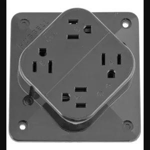 HUBBELL WIRING DEVICE-KELLEMS HBL415GY Straight Blade Receptacle, 2-P 3-W Grounding, 15A 125V, 5- 15R, Gray, 1 Pk | AC8QLW 3D745