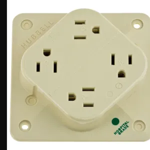 HUBBELL WIRING DEVICE-KELLEMS HBL415HI Receptacle, 4-Plex, 2-Pole, 3-Wire Grounding, 15A, 125V, Ivory | AE7ZFY 6C561