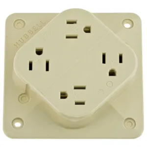 HUBBELL WIRING DEVICE-KELLEMS HBL415I Straight Blade Receptacle, 2-P 3-W Grounding, 15A 125V, 5- 15R, Ivory, 1 Pk | AE7ZFZ 6C562