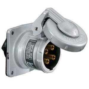 HUBBELL WIRING DEVICE-KELLEMS HBL430RS2WR Pin And Sleeve Receptacle, Female, 30 A, 600 VAC, 3 Pole | BD2QQH