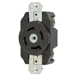 HUBBELL WIRING DEVICE-KELLEMS HBL45105 Flush Receptacle, 30A, 250VDC/600VAC, 50-400 Hz 4-Pole, 5-Wire Grounding | BC8DMQ