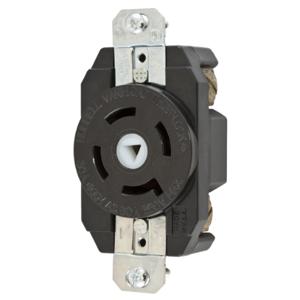 HUBBELL WIRING DEVICE-KELLEMS HBL45205 Flush Receptacle, 30A, 250VDC/600VAC, 50-400 Hz 4-Pole, 5-Wire Grounding | BC8VXU