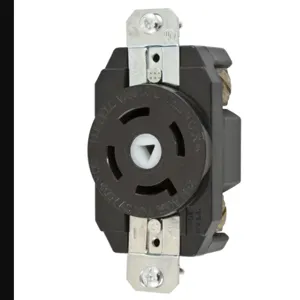 HUBBELL WIRING DEVICE-KELLEMS HBL45205 Flush Receptacle, 30A, 250VDC/600VAC, 50-400 Hz 4-Pole, 5-Wire Grounding | BC8VXU