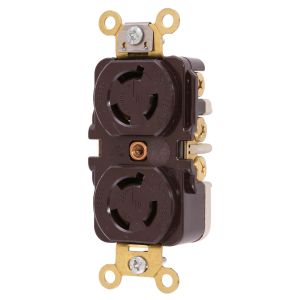 HUBBELL WIRING DEVICE-KELLEMS HBL4550RT Duplex Receptacle, 15A, 250V, 2-Pole, 3-Wire Grounding | BC9KMH