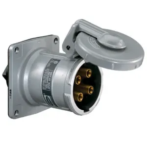 HUBBELL WIRING DEVICE-KELLEMS HBL460RS1WR Pin And Sleeve Receptacle, Female, 60 A, 600 VAC, 3 Pole | BD3RBH