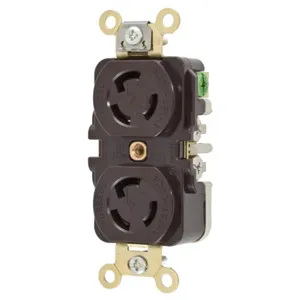 HUBBELL WIRING DEVICE-KELLEMS HBL4700 Duplex Flush Receptacle, 15A, 125V, 2-Pole, 3-Wire Grounding | AE7QZF 6A664