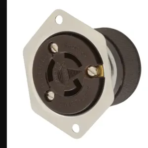 HUBBELL WIRING DEVICE-KELLEMS HBL4715 Flanged Receptacle, 15A, 125V, 2-Pole, 3-Wire Grounding | AC8QAQ 3D167