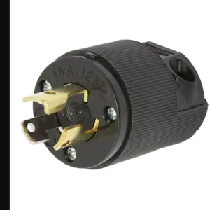 HUBBELL WIRING DEVICE-KELLEMS HBL4720CBK Plug, 15A, 125V, 2 Pole, 3 Wire Grounding | AA9JFY 1DJJ1