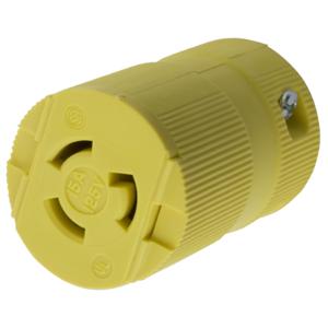 HUBBELL WIRING DEVICE-KELLEMS HBL4729VY Female Connector Body, 15A, 125V, 2-Pole, 3-Wire Grounding | CE6TEK