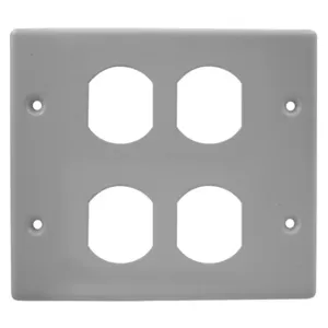 HUBBELL WIRING DEVICE-KELLEMS HBL4747BBGY Raceway Plate Two Gang Duplex Gray | AB3GAU 1RYR5