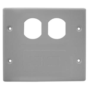 HUBBELL WIRING DEVICE-KELLEMS HBL4747BFGY Raceway Plate Two Gang Gray | AB3GAW 1RYR7