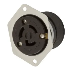 HUBBELL WIRING DEVICE-KELLEMS HBL4785 Flanged Receptacle, 15A, 277VAC, 2-Pole, 3-Wire Grounding | BD3KTU