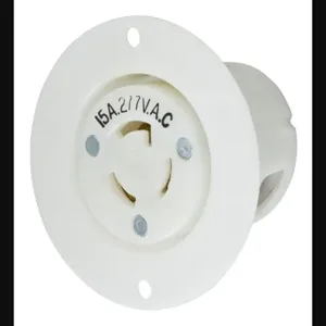 HUBBELL WIRING DEVICE-KELLEMS HBL4785C Flanged Receptacle, 15A, 277VAC, 2-Pole, 3-Wire Grounding | BD3TZL