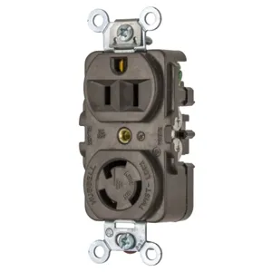 HUBBELL WIRING DEVICE-KELLEMS HBL4792 Duplex Receptacle, 15A, 125V, 2-Pole, 3-Wire Grounding | AC8QAV 3D171