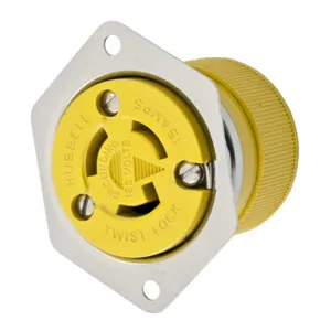 HUBBELL WIRING DEVICE-KELLEMS HBL47CM15 Flanged Receptacle, 15A, 125V, 2 Pole, 3 Wire Grounding | AC8QMK 3D820