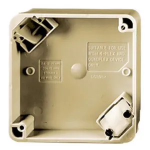 HUBBELL WIRING DEVICE-KELLEMS HBL4PBI Portable Box 4-Plex, 4 Inch Square Box, Ivory, 1 Pk | AE7ZHA 6C590