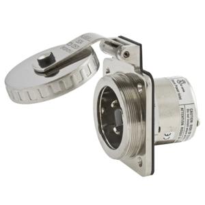 HUBBELL WIRING DEVICE-KELLEMS HBL504SS Flanged Inlet 250v 50a 3p 4w 1ph | AC8QPV 3D982