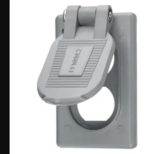 HUBBELL WIRING DEVICE-KELLEMS HBL5222 Weatherproof Cover, Gray Thermoplastic, Corrosion Resistant | AE7ZHF 6C595