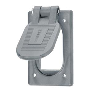 HUBBELL WIRING DEVICE-KELLEMS HBL5226 Weatherproof Cover, 1-Gang, Decorator Opening, Gray | BD4ZWR