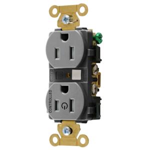 HUBBELL WIRING DEVICE-KELLEMS HBL5262C1GRYTR Straight Receptacle, 15A, 125V, 2P - 3W, Gray | CE6QWK