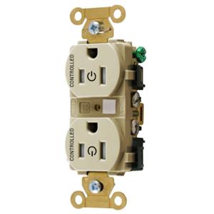 HUBBELL WIRING DEVICE-KELLEMS HBL5262C2ITR Straight Receptacle, 15A, 125V, 2P - 3W, Ivory | CE6QWV